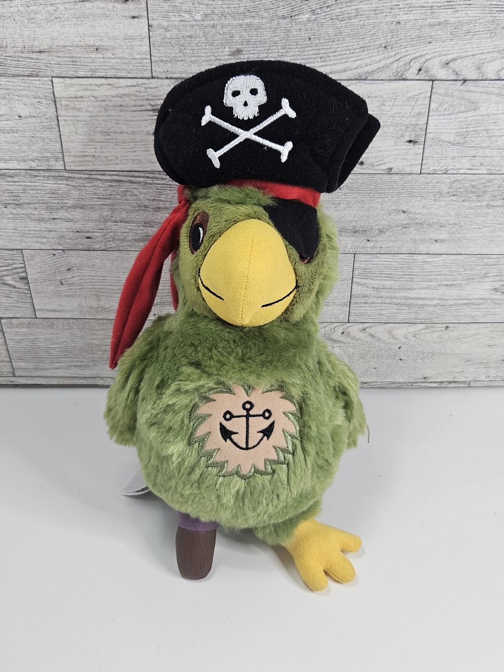 Disney Parks Pirates of the Caribbean Plush Green Parrot 11 Inch